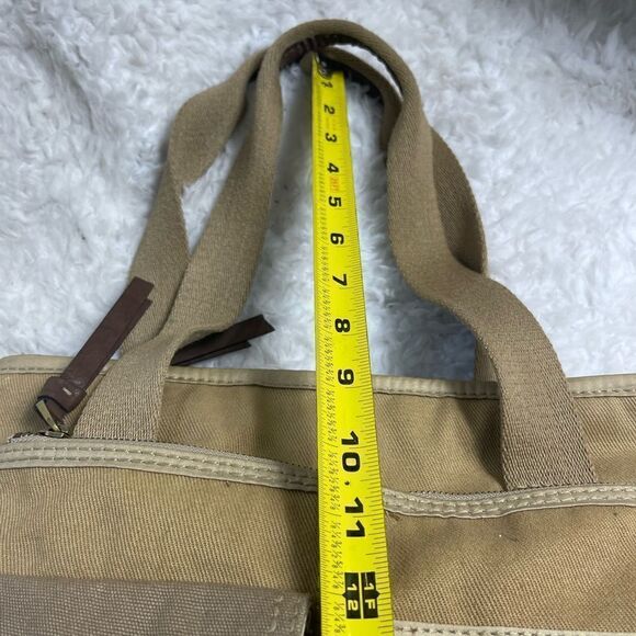 Fossil long live vintage khaki & Brown canvas shoulder bag antique tone hardware - Picture 12 of 14